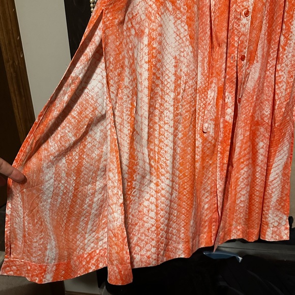 RARE* Queen Collection by Queen Latifah for HSN Maxi Shirt Dress - Coral Python - Picture 5 of 10